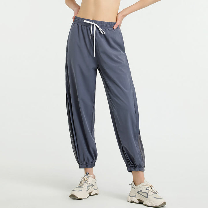 Pantaloni sportivi da yoga fitness larghi a vita alta con tasche Buddha Stones - image 1