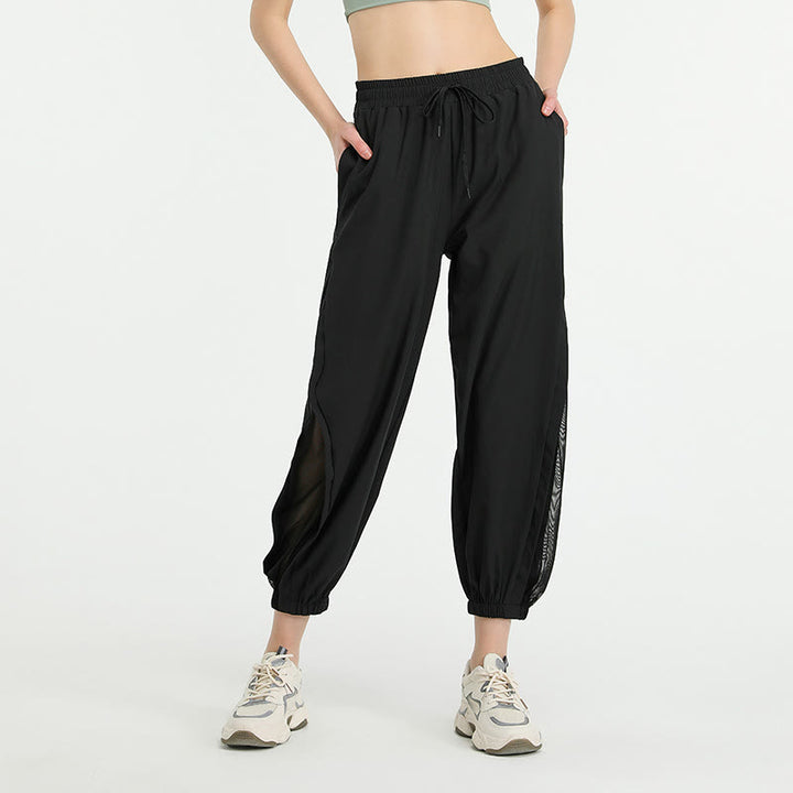 Pantaloni sportivi da yoga fitness larghi a vita alta con tasche Buddha Stones - Nero - US8-10, UK/AU12-14, EU40-42 (XL)  - image 7