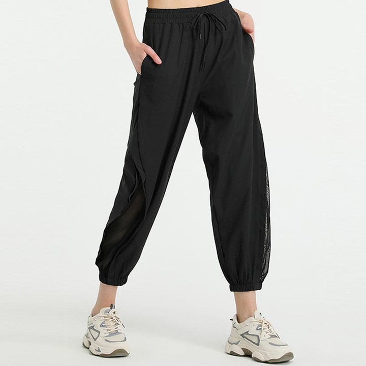 Pantaloni sportivi da yoga fitness larghi a vita alta con tasche Buddha Stones - image 9