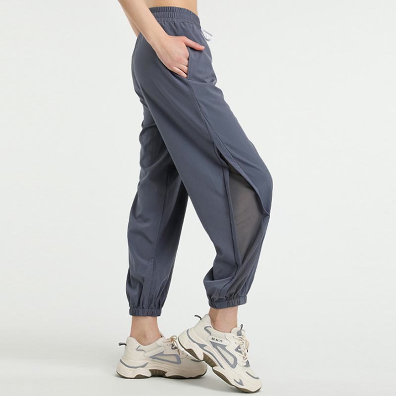 Pantaloni sportivi da yoga fitness larghi a vita alta con tasche Buddha Stones - Blu - US8-10, UK/AU12-14, EU40-42 (XL)  - image 0