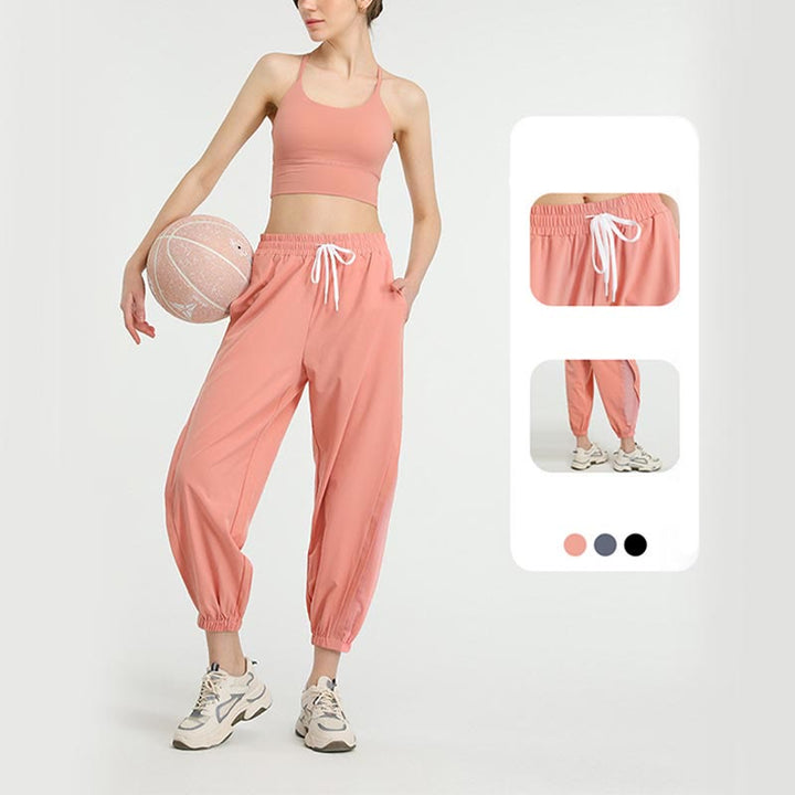 Pantaloni sportivi da yoga fitness larghi a vita alta con tasche Buddha Stones - image 15