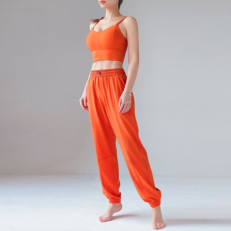 Pantaloni da jogging sportivi da yoga fitness a vita alta con tasche Buddha Stones