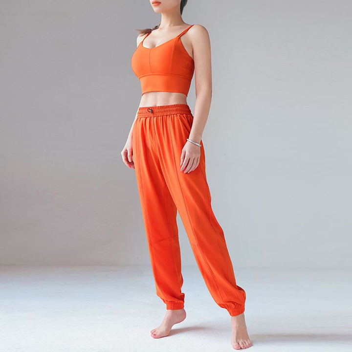 Pantaloni da jogging sportivi da yoga fitness a vita alta con tasche Buddha Stones