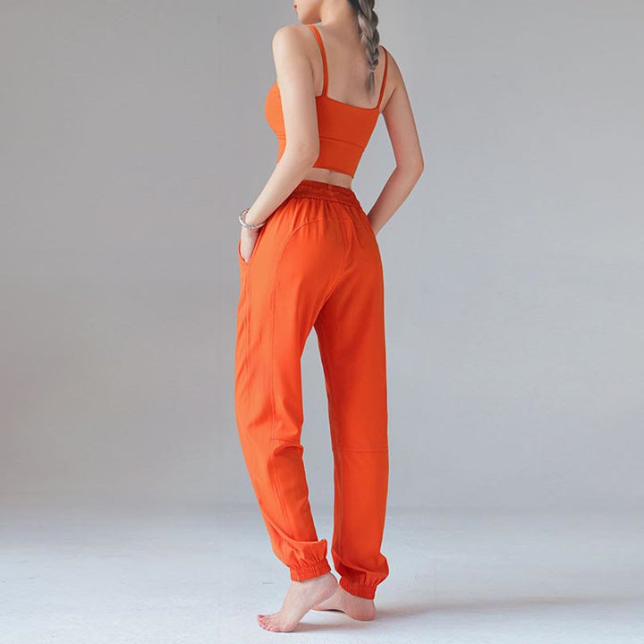 Pantaloni da jogging sportivi da yoga fitness a vita alta con tasche Buddha Stones