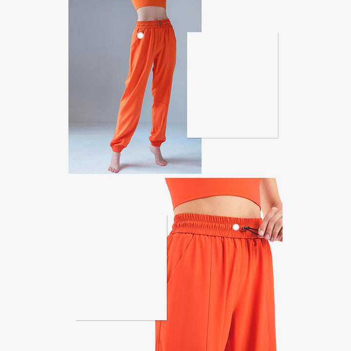 Pantaloni da jogging sportivi da yoga fitness a vita alta con tasche Buddha Stones