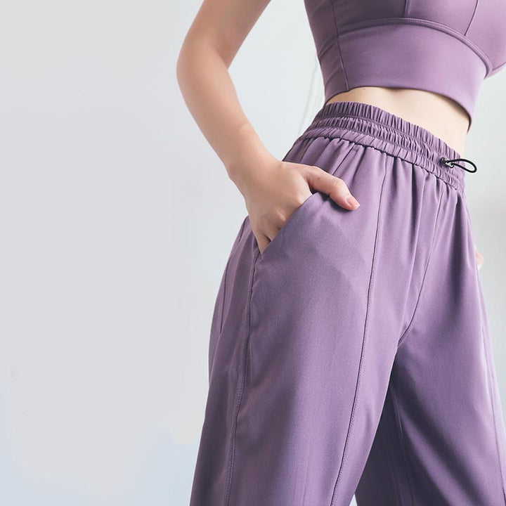 Pantaloni da jogging sportivi da yoga fitness a vita alta con tasche Buddha Stones