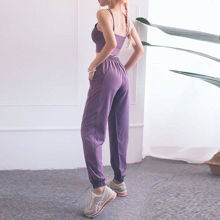 Pantaloni da jogging sportivi da yoga fitness a vita alta con tasche Buddha Stones