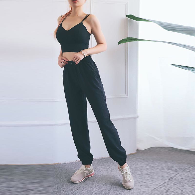 Pantaloni da jogging sportivi da yoga fitness a vita alta con tasche Buddha Stones