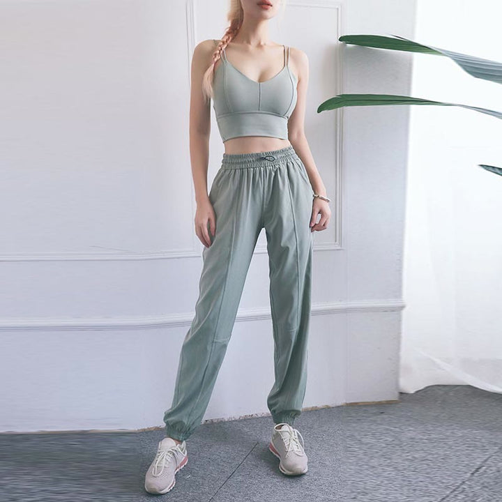 Pantaloni da jogging sportivi da yoga fitness a vita alta con tasche Buddha Stones