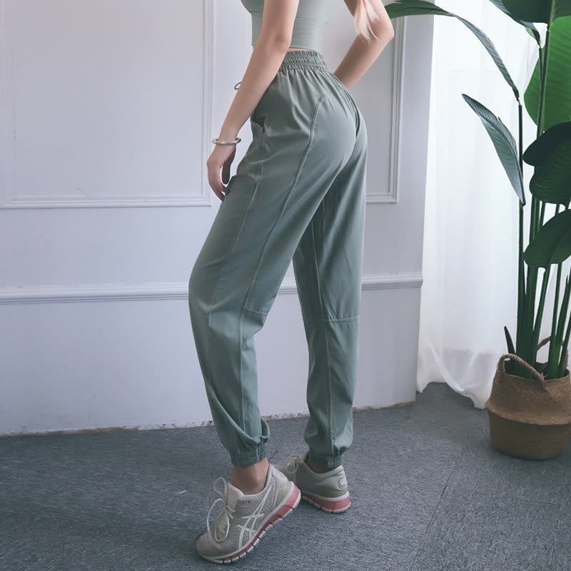 Pantaloni da jogging sportivi da yoga fitness a vita alta con tasche Buddha Stones