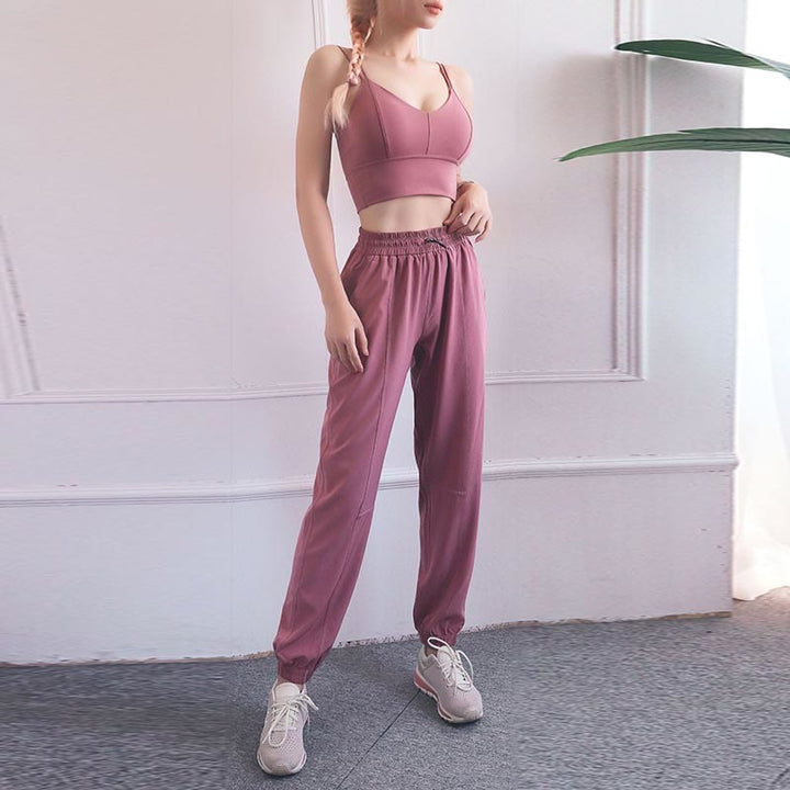 Pantaloni da jogging sportivi da yoga fitness a vita alta con tasche Buddha Stones