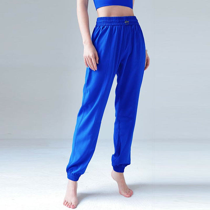 Pantaloni da jogging sportivi da yoga fitness a vita alta con tasche Buddha Stones