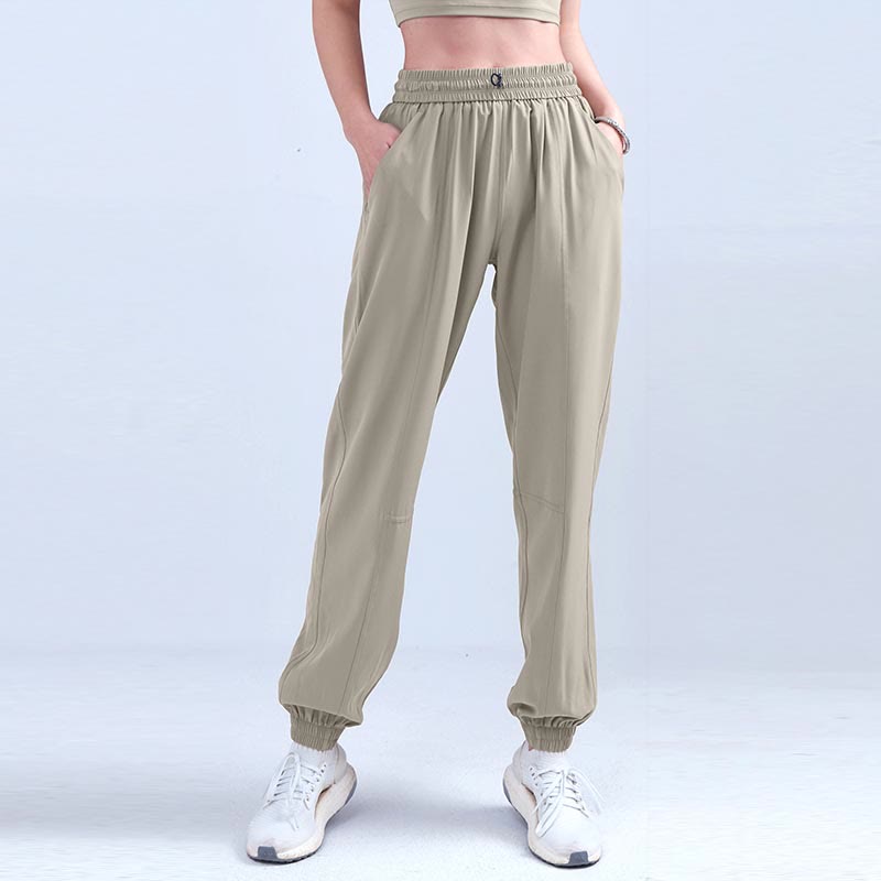 Pantaloni da jogging sportivi da yoga fitness a vita alta con tasche Buddha Stones