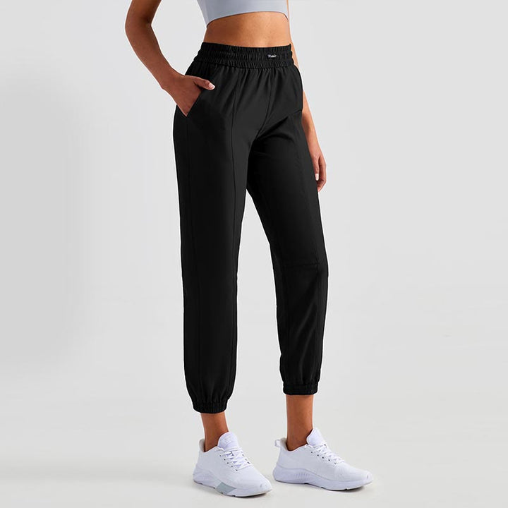 Pantaloni da jogging sportivi da yoga fitness a vita alta con tasche Buddha Stones - Nero - US8-10, UK/AU12-14, EU40-42 (XL) - image 40