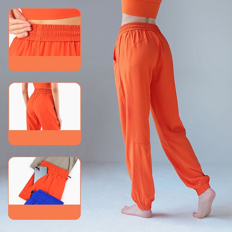 Pantaloni da jogging sportivi da yoga fitness a vita alta con tasche Buddha Stones