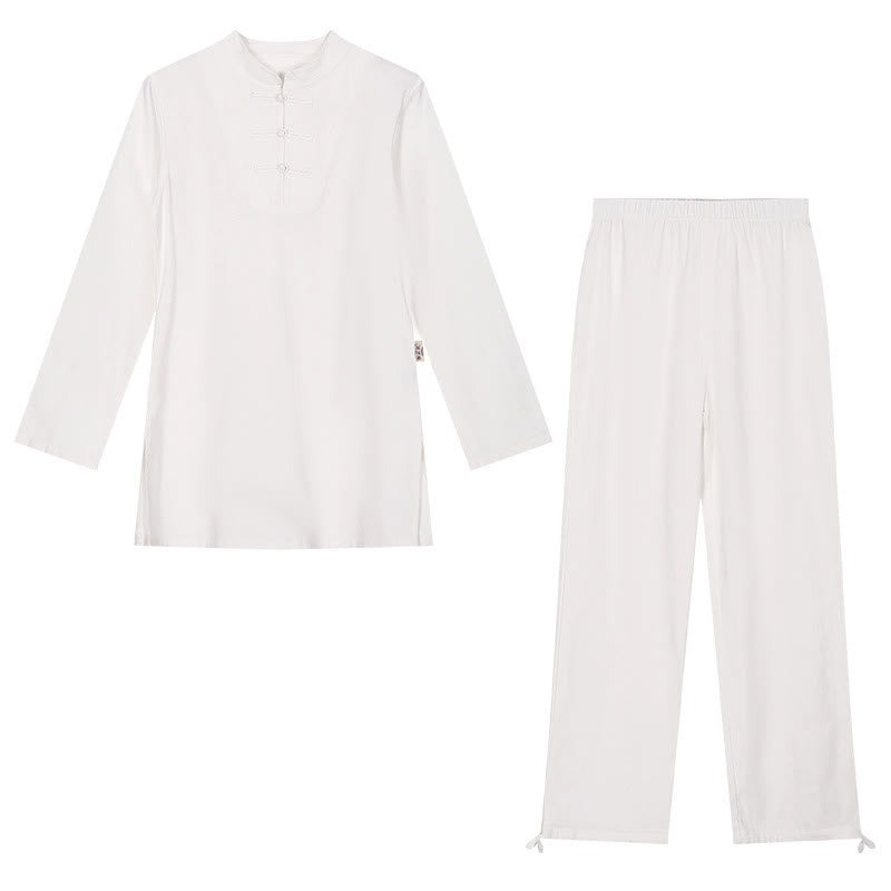 Buddha Stones 2 pezzi mezza manica camicia top pantaloni meditazione zen tai chi cotone lino abbigliamento donna set - image 18