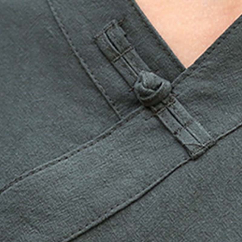 Buddha Stones 2 pezzi mezza manica scollo a V camicia top pantaloni meditazione zen tai chi abbigliamento in lino set da donna - image 21