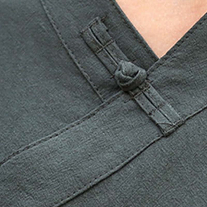 Buddha Stones 2 pezzi mezza manica scollo a V camicia top pantaloni meditazione zen tai chi abbigliamento in lino set da donna - image 21