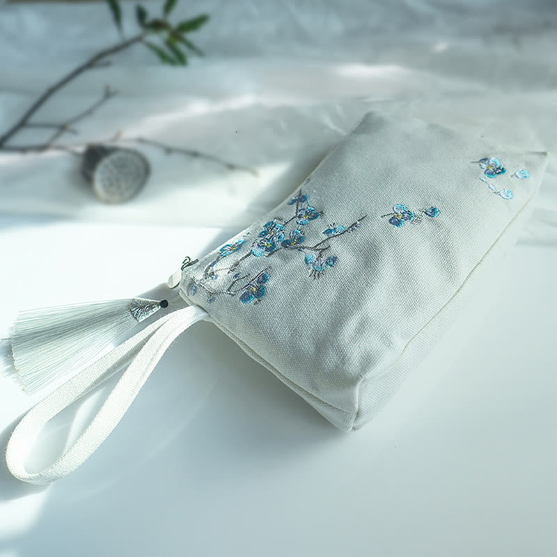 Portafoglio in Buddha Stones , ciliegio, gru, piccolo fiore di pesco, borsa per la spesa - Bianco Blu Prugna 21*13cm - image 20