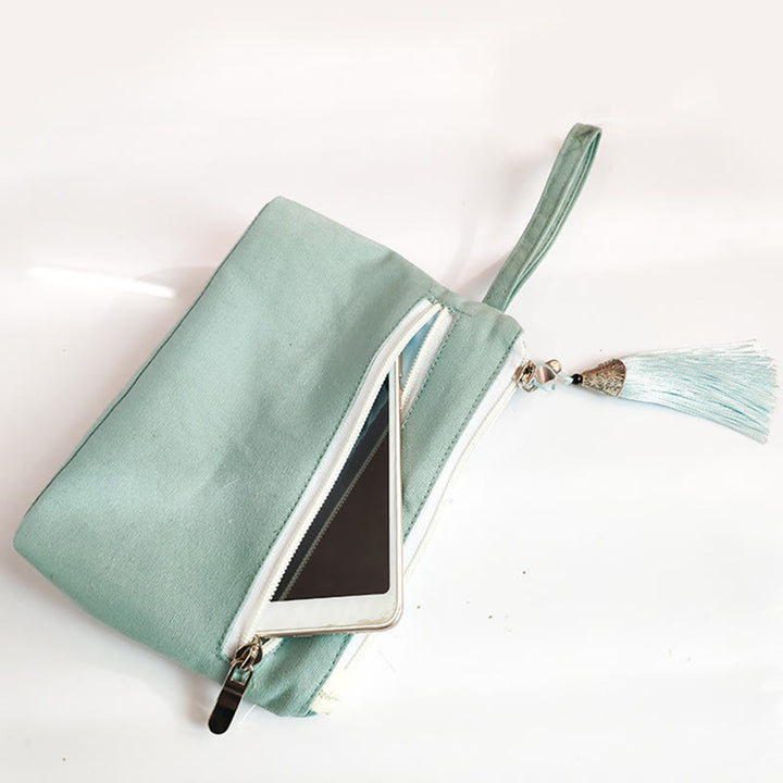 Portafoglio in Buddha Stones , ciliegio, gru, piccolo fiore di pesco, borsa per la spesa - image 4