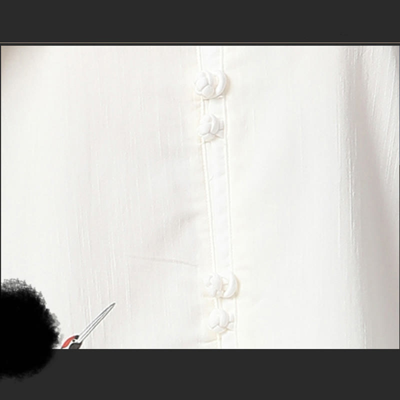 Set di abbigliamento per la pratica Buddha Stones White Crane Sea Cotton Linen Meditazione Preghiera Spirituale Zen Tai Chi Qigong - image 10