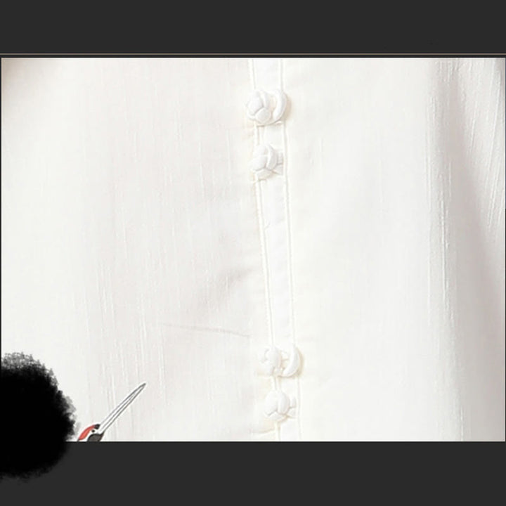 Set di abbigliamento per la pratica Buddha Stones White Crane Sea Cotton Linen Meditazione Preghiera Spirituale Zen Tai Chi Qigong - image 10