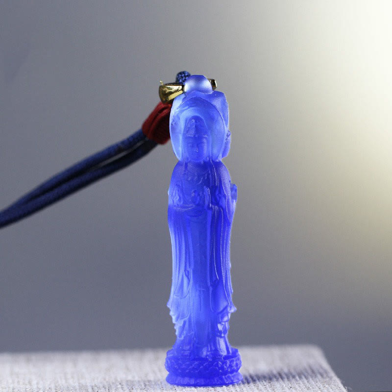 Collana di armonia Buddha Stones Avalokitesvara Buddha Liuli - Blu (Lunghezza collana: 45 cm) - image 6