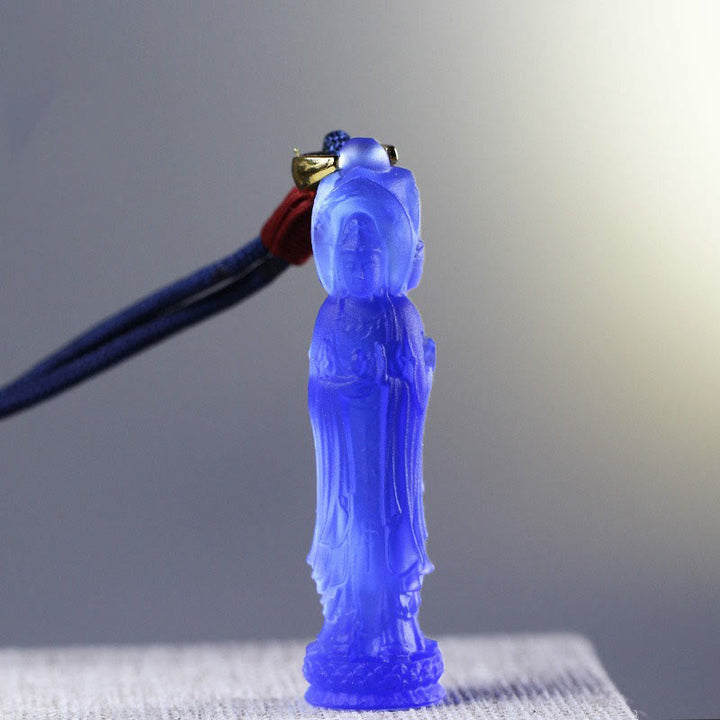 Collana di armonia Buddha Stones Avalokitesvara Buddha Liuli - Blu (Lunghezza collana: 45 cm) - image 6