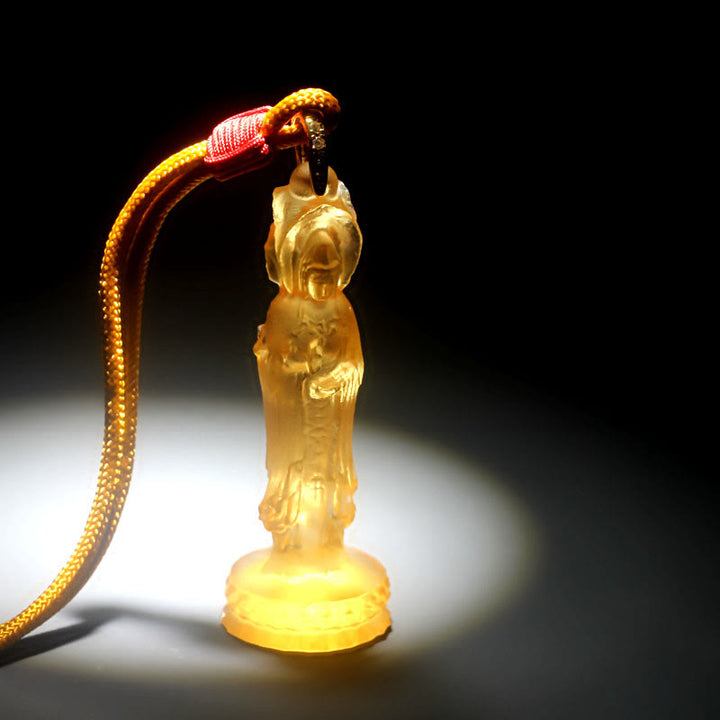 Collana di armonia Buddha Stones Avalokitesvara Buddha Liuli - Giallo (Lunghezza collana: 45 cm) - image 0