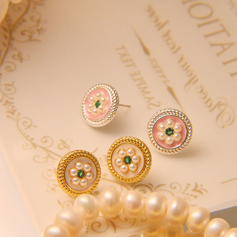 Orecchini Buddha Stones Smalto Fiore Fortuna - image 1