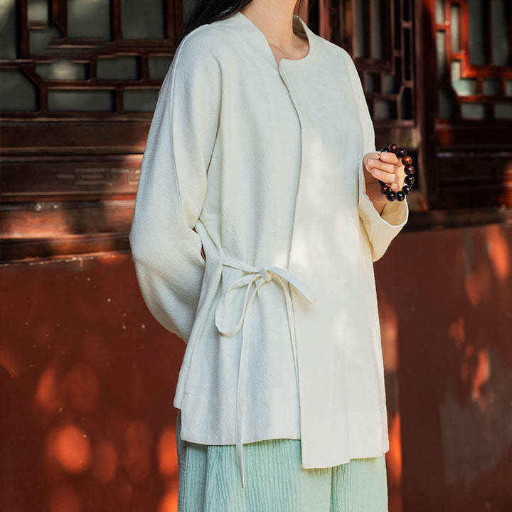 Buddha Stones Giacca a maniche lunghe Camicia Top Pantaloni a gamba larga Zen Tai Chi Yoga Meditazione Abbigliamento