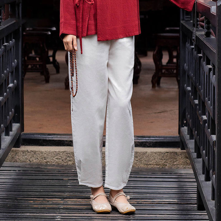Buddha Stones Giacca a maniche lunghe Camicia Top Pantaloni a gamba larga Zen Tai Chi Yoga Meditazione Abbigliamento