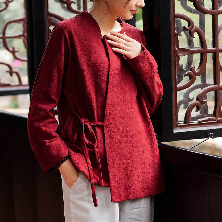 Buddha Stones Giacca a maniche lunghe Camicia Top Pantaloni a gamba larga Zen Tai Chi Yoga Meditazione Abbigliamento
