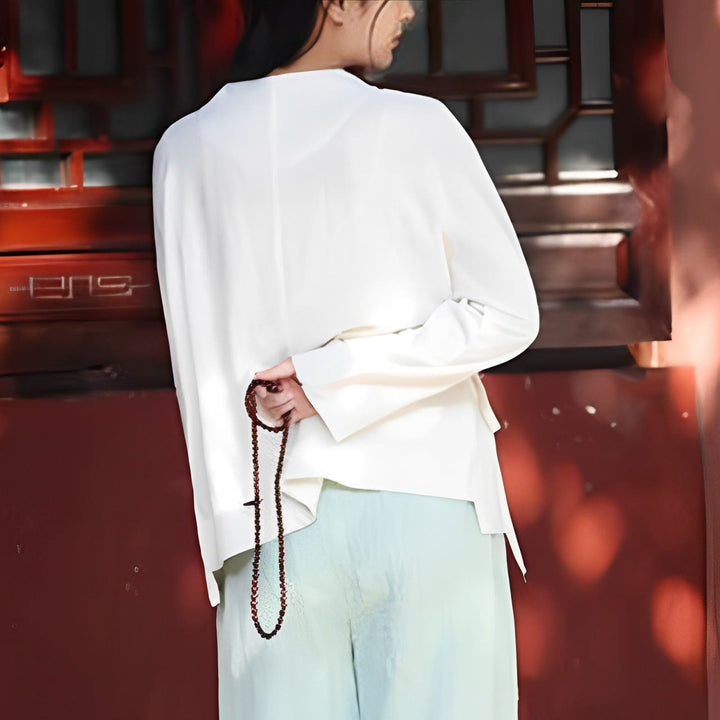 Buddha Stones Giacca a maniche lunghe Camicia Top Pantaloni a gamba larga Zen Tai Chi Yoga Meditazione Abbigliamento