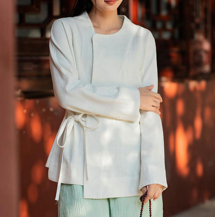 Buddha Stones Giacca a maniche lunghe Camicia Top Pantaloni a gamba larga Zen Tai Chi Yoga Meditazione Abbigliamento