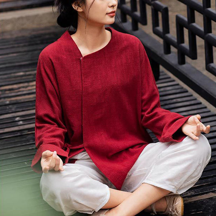 Buddha Stones Giacca a maniche lunghe Camicia Top Pantaloni a gamba larga Zen Tai Chi Yoga Meditazione Abbigliamento