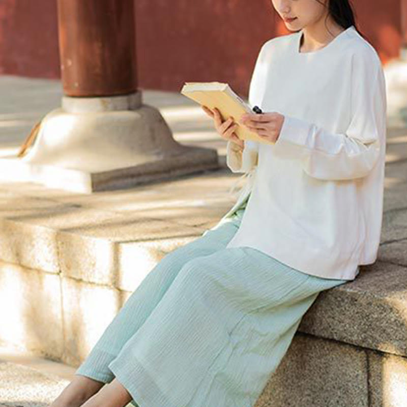 Buddha Stones Giacca a maniche lunghe Camicia Top Pantaloni a gamba larga Zen Tai Chi Yoga Meditazione Abbigliamento
