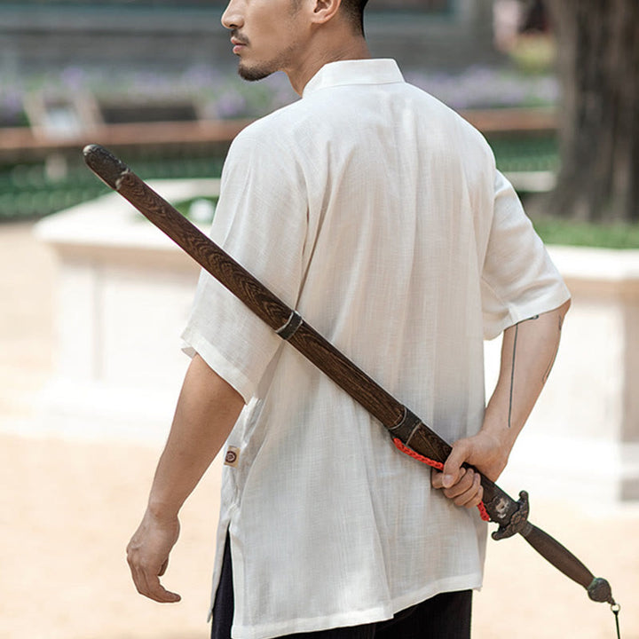 Buddha Stones Colore Solido Rana-Bottone Meditazione Preghiera Spirituale Zen Tai Chi Qigong Pratica Unisex Abbigliamento Set - image 2