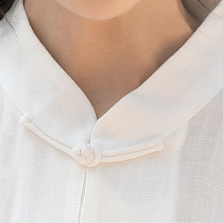 Buddha Stones Colore Solido Rana-Bottone Meditazione Preghiera Spirituale Zen Tai Chi Qigong Pratica Unisex Abbigliamento Set - image 14