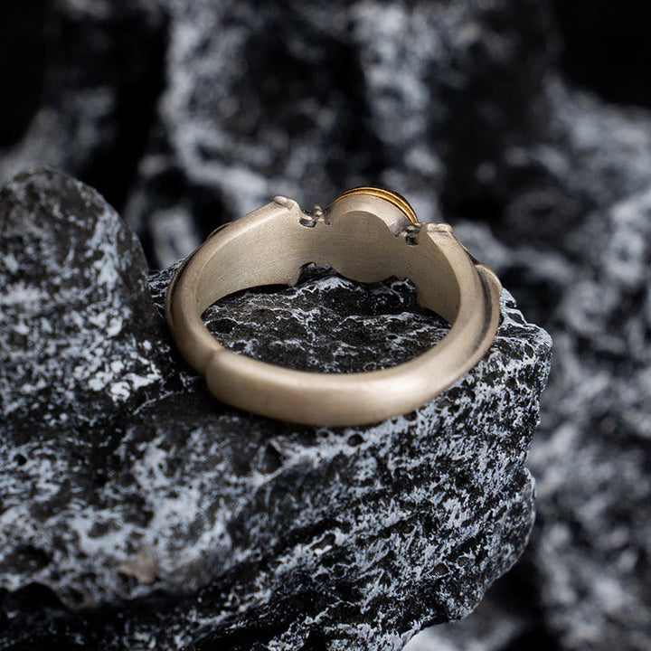 Anello regolabile Buddha Stones 925 Sterling Silver Manjusri Mantra Om Mani Padme Hum Peace - image 3