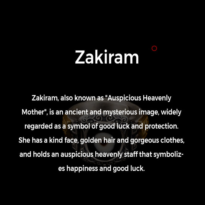 Anello di protezione con Buddha Stones Dzi in argento sterling 925 con design Zakiram della dea della ricchezza - image 7