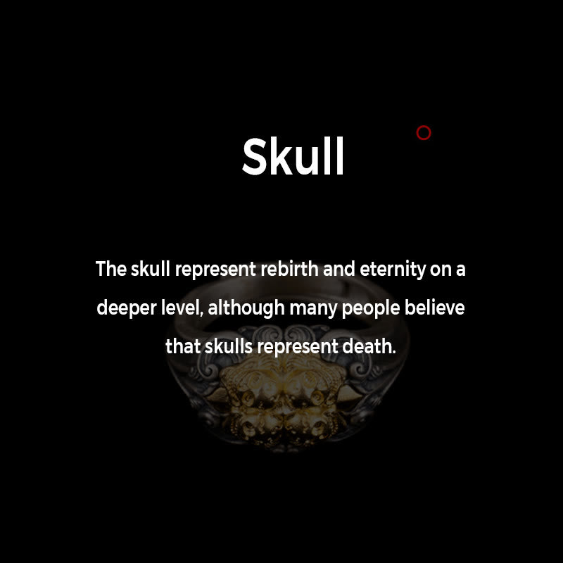 Anello regolabile con protezione del teschio tibetano in argento sterling 925 Buddha Stones - image 8