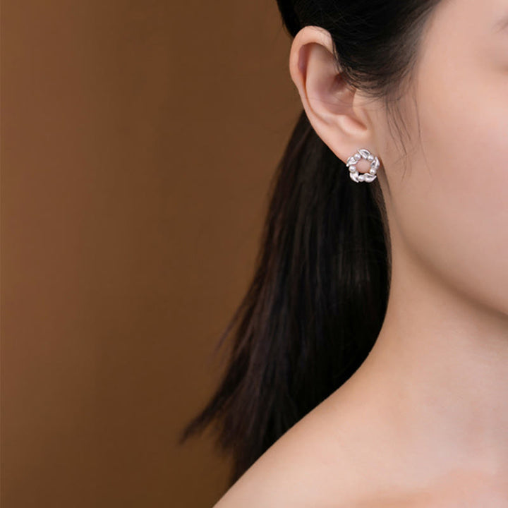 Buddha Stones 925 Sterling Silver Perla Foglia Design Guarigione Saggezza Collana Pendente Anello Orecchini Set
