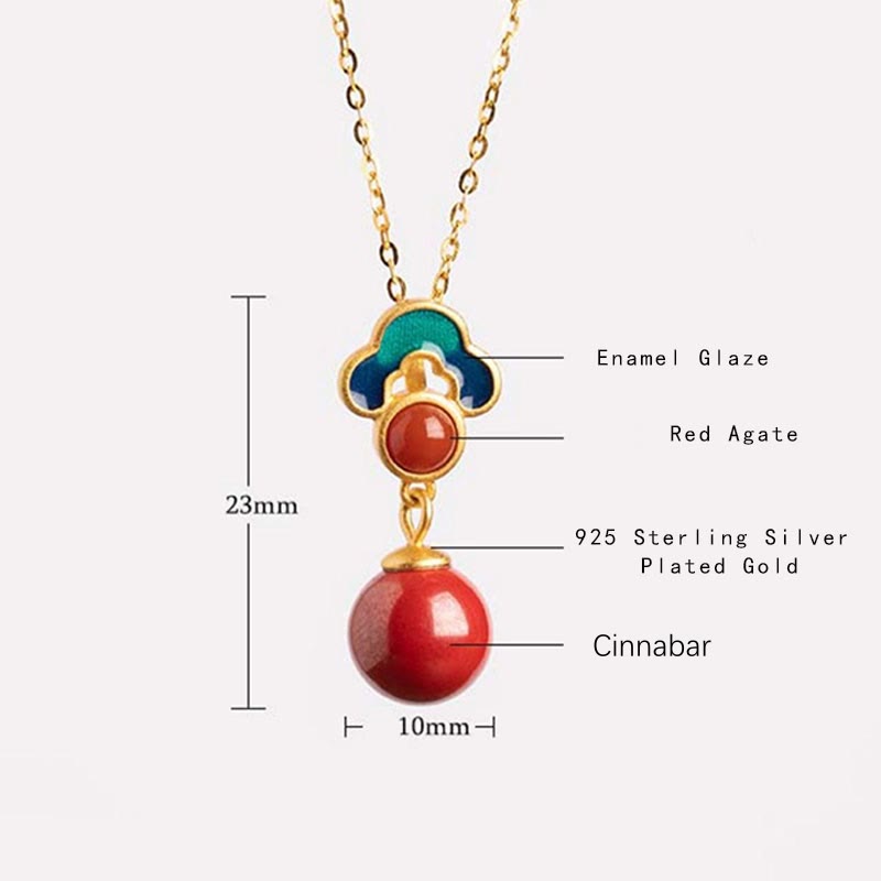 Buddha Stones 925 Sterling Silver Placcato Oro Cinabro Agata Rossa Benedizione Collana Pendente Orecchini Anello Set