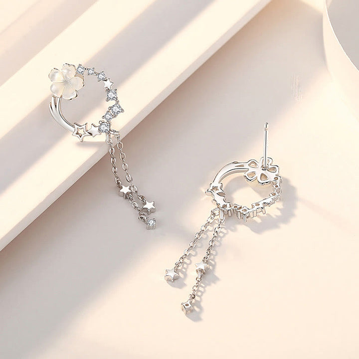 Set di orecchini pendenti con collana e farfalla in argento sterling 925 Buddha Stones