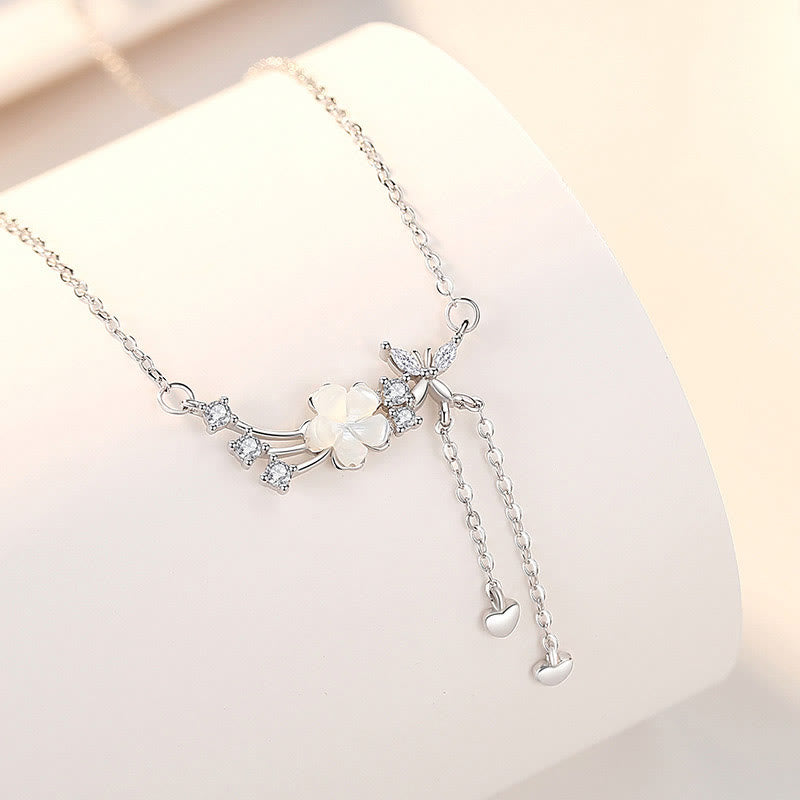 Set di orecchini pendenti con collana e farfalla in argento sterling 925 Buddha Stones