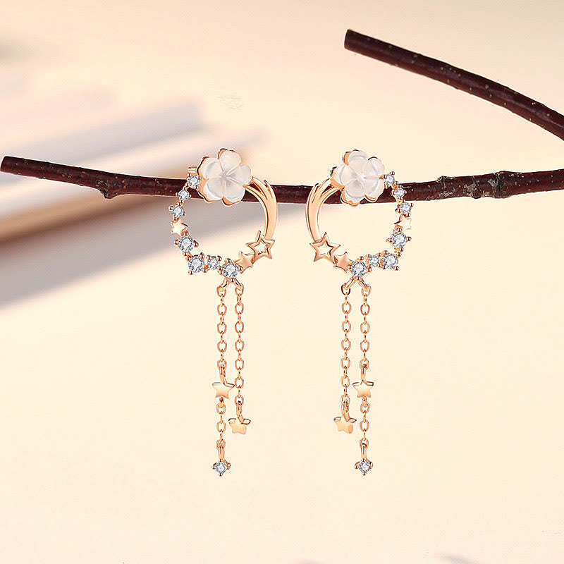 Set di orecchini pendenti con collana e farfalla in argento sterling 925 Buddha Stones