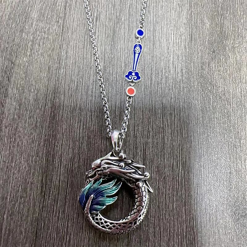 Collana con forza del drago in rame tibetano Buddha Stones