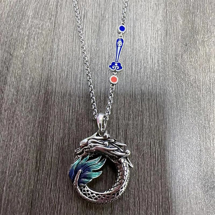 Collana con forza del drago in rame tibetano Buddha Stones