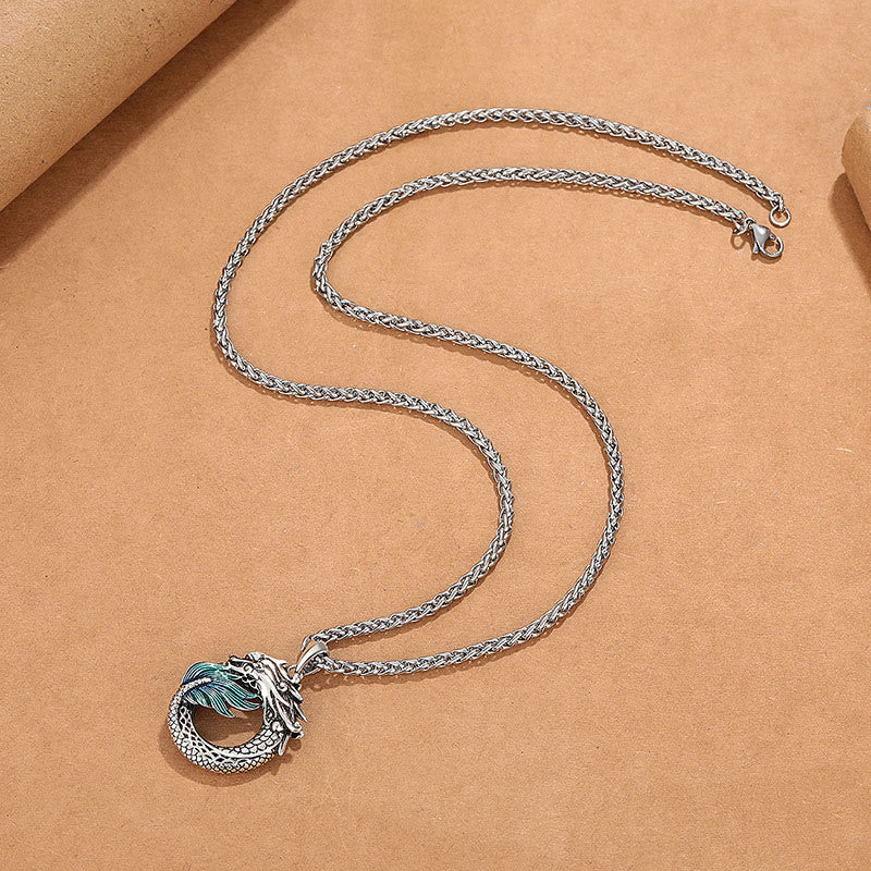Collana con forza del drago in rame tibetano Buddha Stones